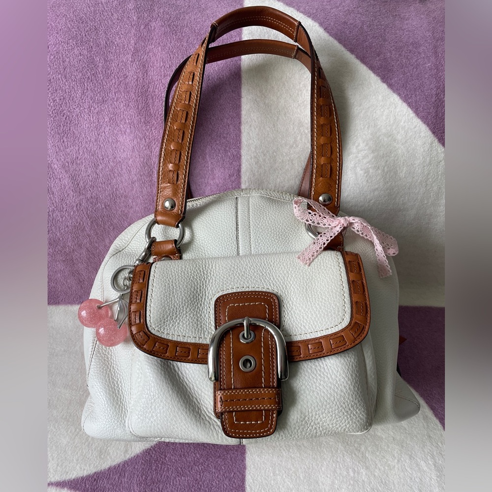 Coach Soho Courtney Domed Pebbled Leather Satchel Tote